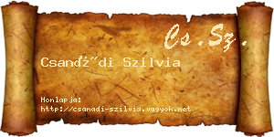 Csanádi Szilvia névjegykártya