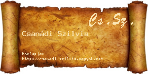 Csanádi Szilvia névjegykártya