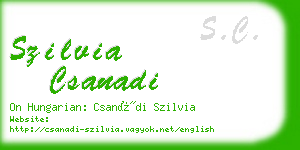 szilvia csanadi business card